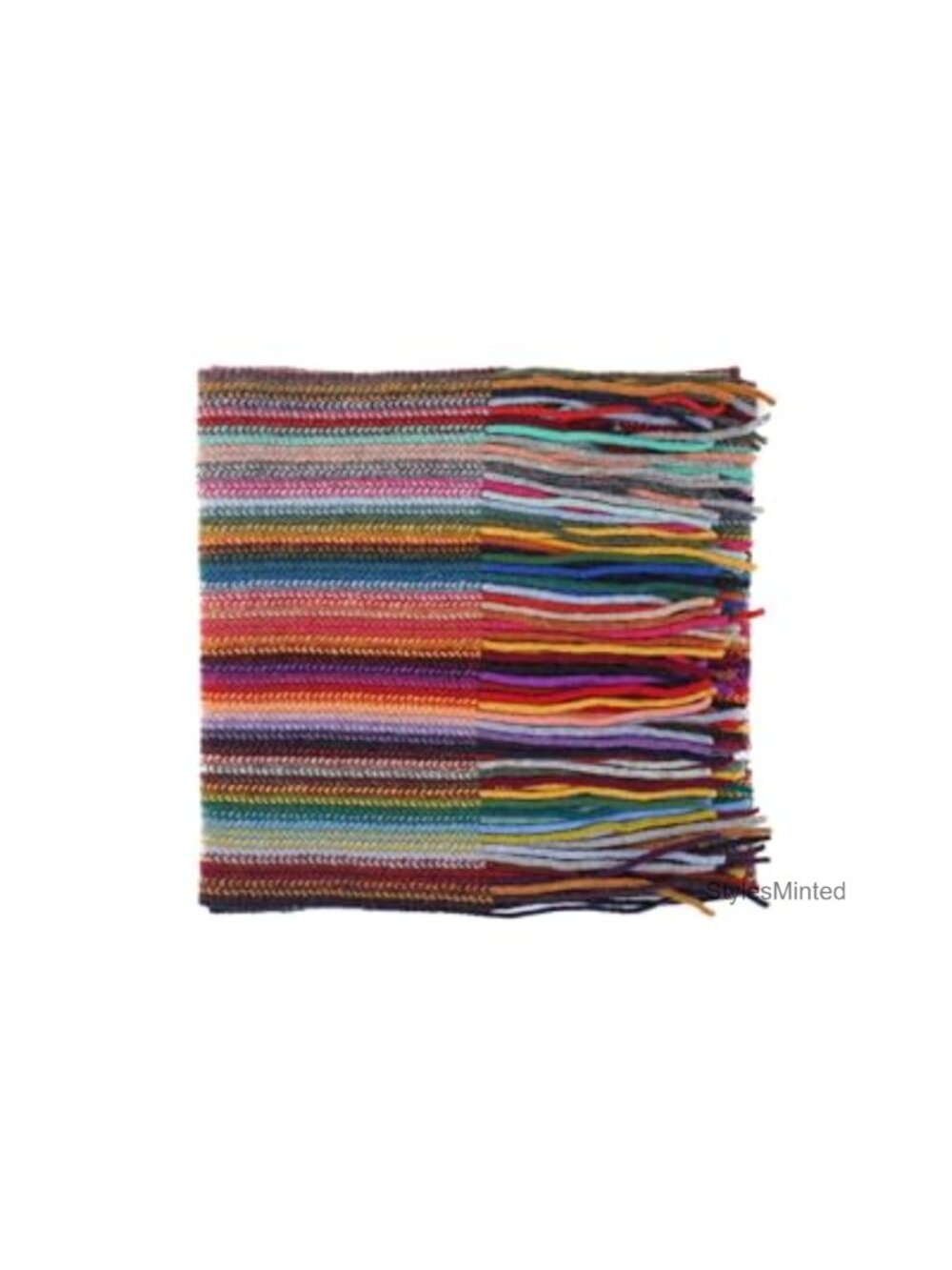 Mens 100% Lambswool Striped Scarf Made in Scotland